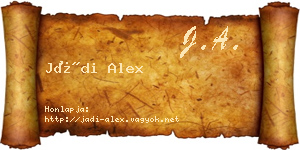 Jádi Alex névjegykártya